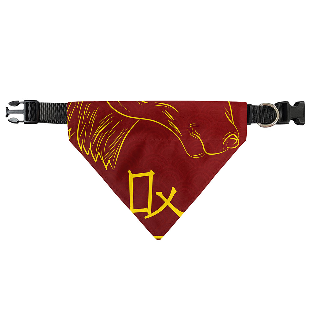 Chinese Horoscope Ox Sign Print Over The Collar Dog Bandana