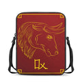 Chinese Horoscope Ox Sign Print Rectangular Crossbody Bag