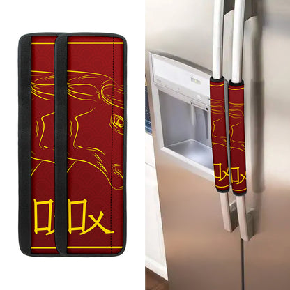 Chinese Horoscope Ox Sign Print Refrigerator Handle Covers