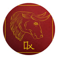 Chinese Horoscope Ox Sign Print Round Blanket