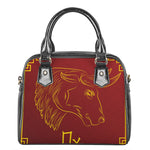 Chinese Horoscope Ox Sign Print Shoulder Handbag