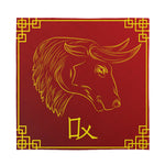 Chinese Horoscope Ox Sign Print Silk Bandana