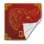 Chinese Horoscope Ox Sign Print Silk Bandana