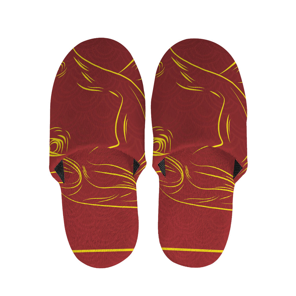 Chinese Horoscope Ox Sign Print Slippers
