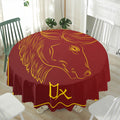 Chinese Horoscope Ox Sign Print Waterproof Round Tablecloth