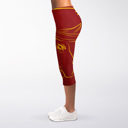 Chinese Horoscope Ox Sign Print Women's Capri Leggings
