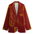 Chinese Horoscope Ox Sign Print Women's Cotton Blazer