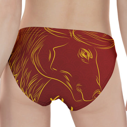 Chinese Horoscope Ox Sign Print Women's Panties