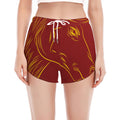 Chinese Horoscope Ox Sign Print Women's Split Running Shorts