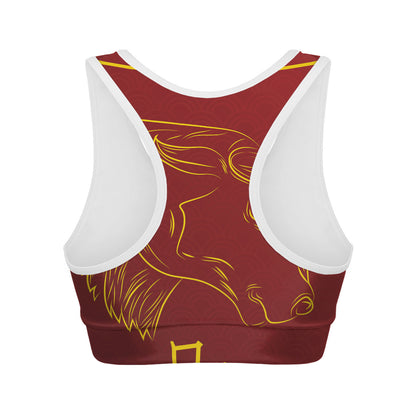Chinese Horoscope Ox Sign Print Women's Sports Bra