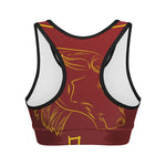 Chinese Horoscope Ox Sign Print Women's Sports Bra