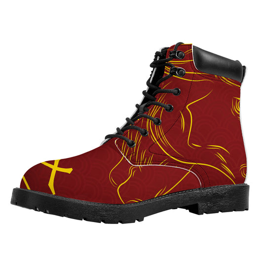 Chinese Horoscope Ox Sign Print Work Boots