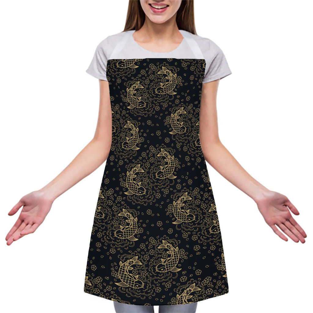 Chinese Koi Carp Pattern Print Adjustable Apron