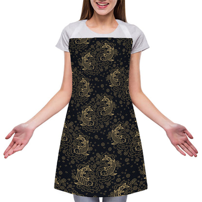 Chinese Koi Carp Pattern Print Adjustable Apron