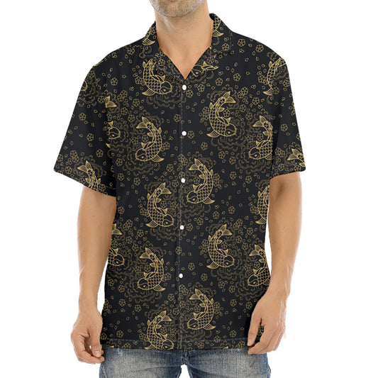 Chinese Koi Carp Pattern Print Aloha Shirt