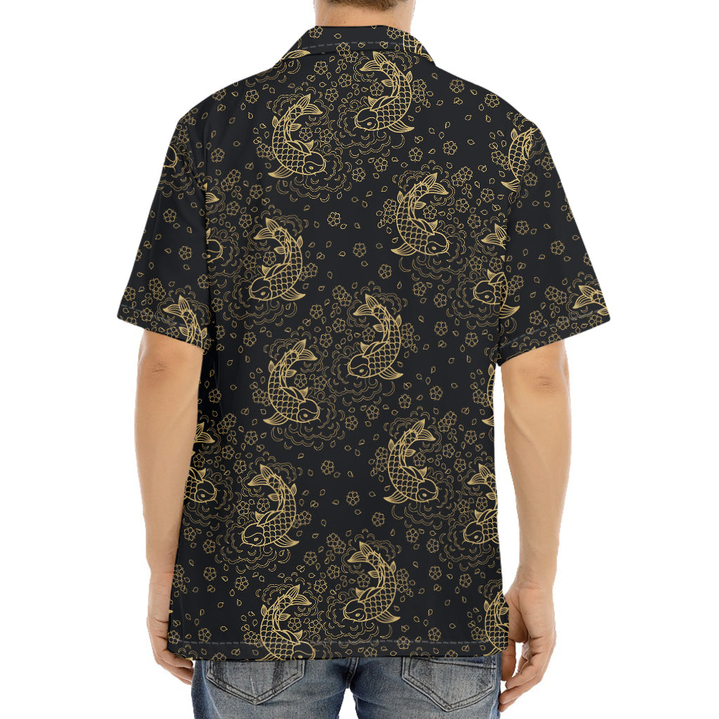 Chinese Koi Carp Pattern Print Aloha Shirt