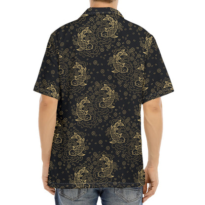 Chinese Koi Carp Pattern Print Aloha Shirt