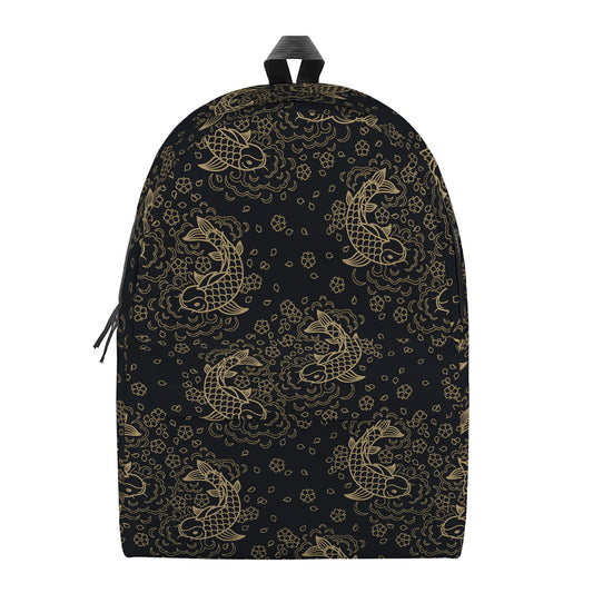 Chinese Koi Carp Pattern Print Backpack