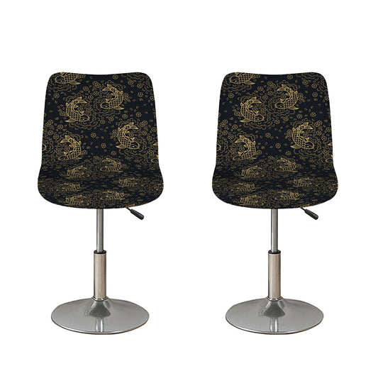 Chinese Koi Carp Pattern Print Bar Stool Covers