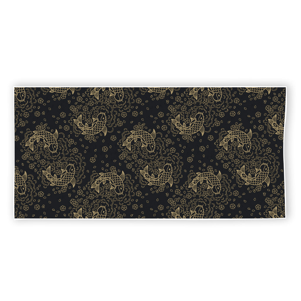 Chinese Koi Carp Pattern Print Beach Towel