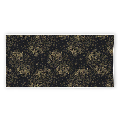 Chinese Koi Carp Pattern Print Beach Towel