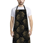 Chinese Koi Carp Pattern Print Bib Apron With Pocket