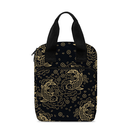 Chinese Koi Carp Pattern Print Bible Tote Bag