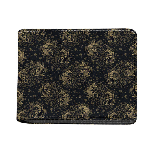 Chinese Koi Carp Pattern Print Bifold Wallet