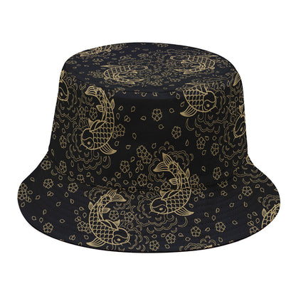 Chinese Koi Carp Pattern Print Bucket Hat