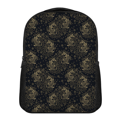 Chinese Koi Carp Pattern Print Casual Backpack