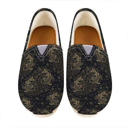 Chinese Koi Carp Pattern Print Casual Shoes