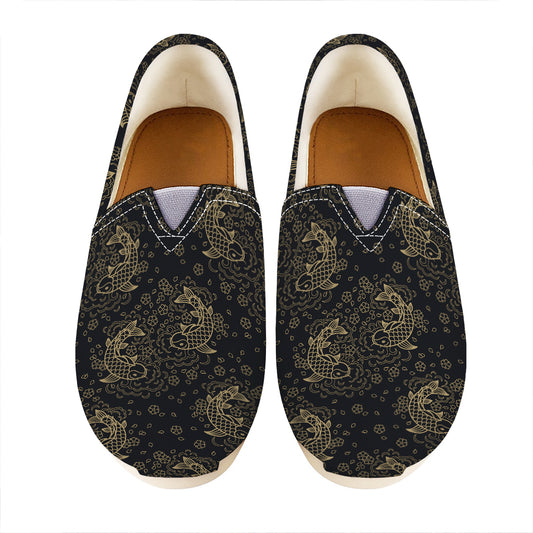 Chinese Koi Carp Pattern Print Casual Shoes