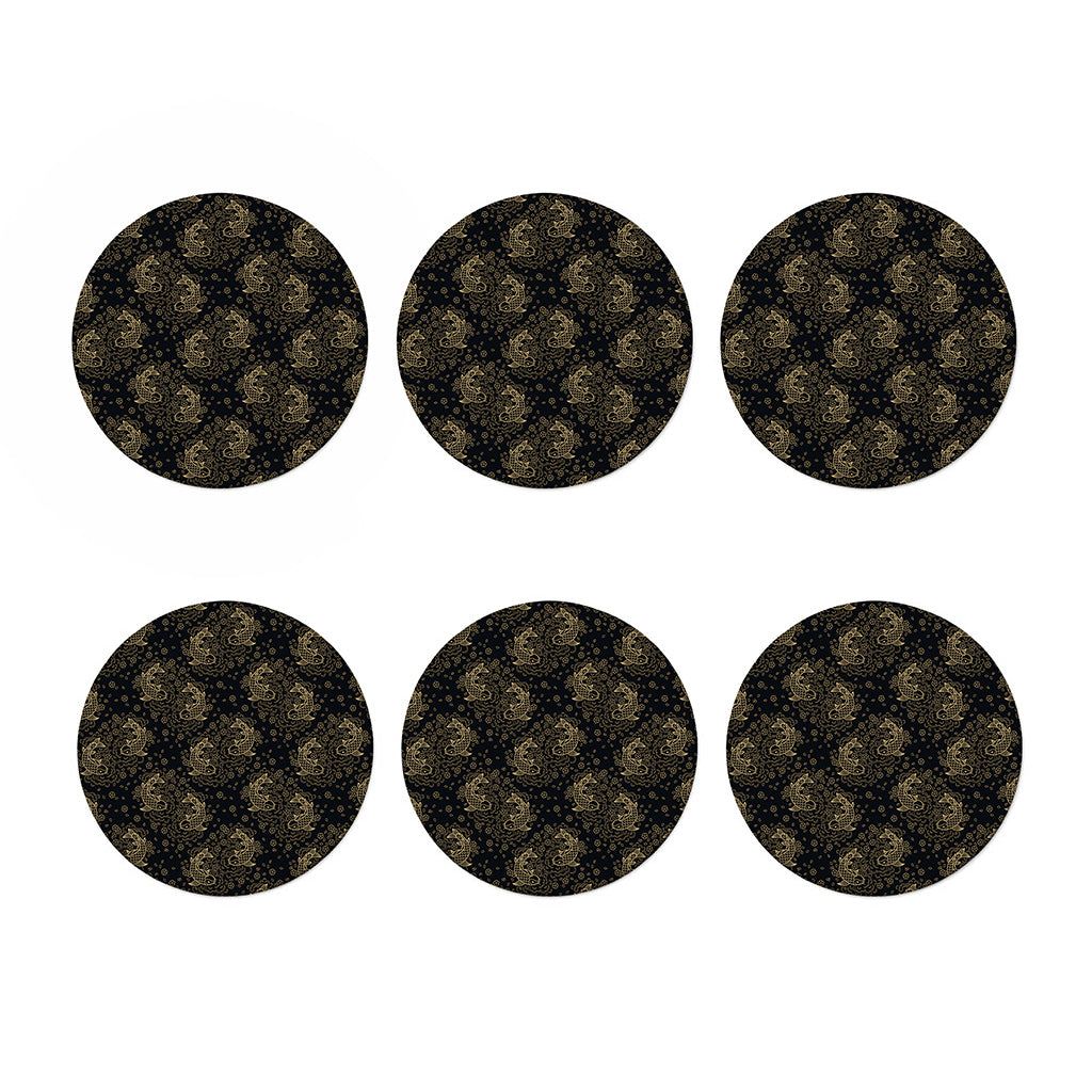 Chinese Koi Carp Pattern Print Coaster Set