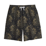 Chinese Koi Carp Pattern Print Cotton Shorts