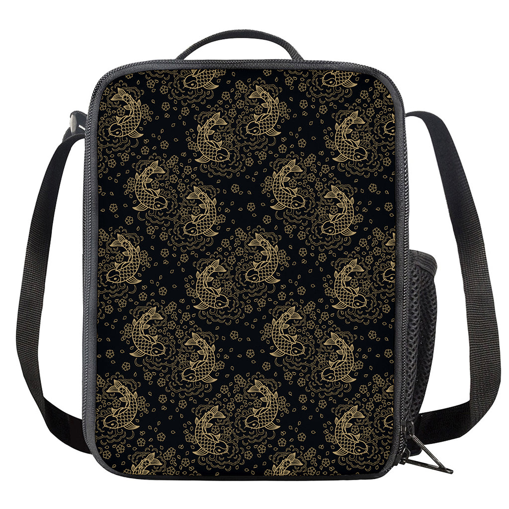 Chinese Koi Carp Pattern Print Crossbody Lunch Bag