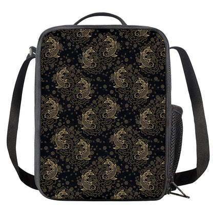 Chinese Koi Carp Pattern Print Crossbody Lunch Bag