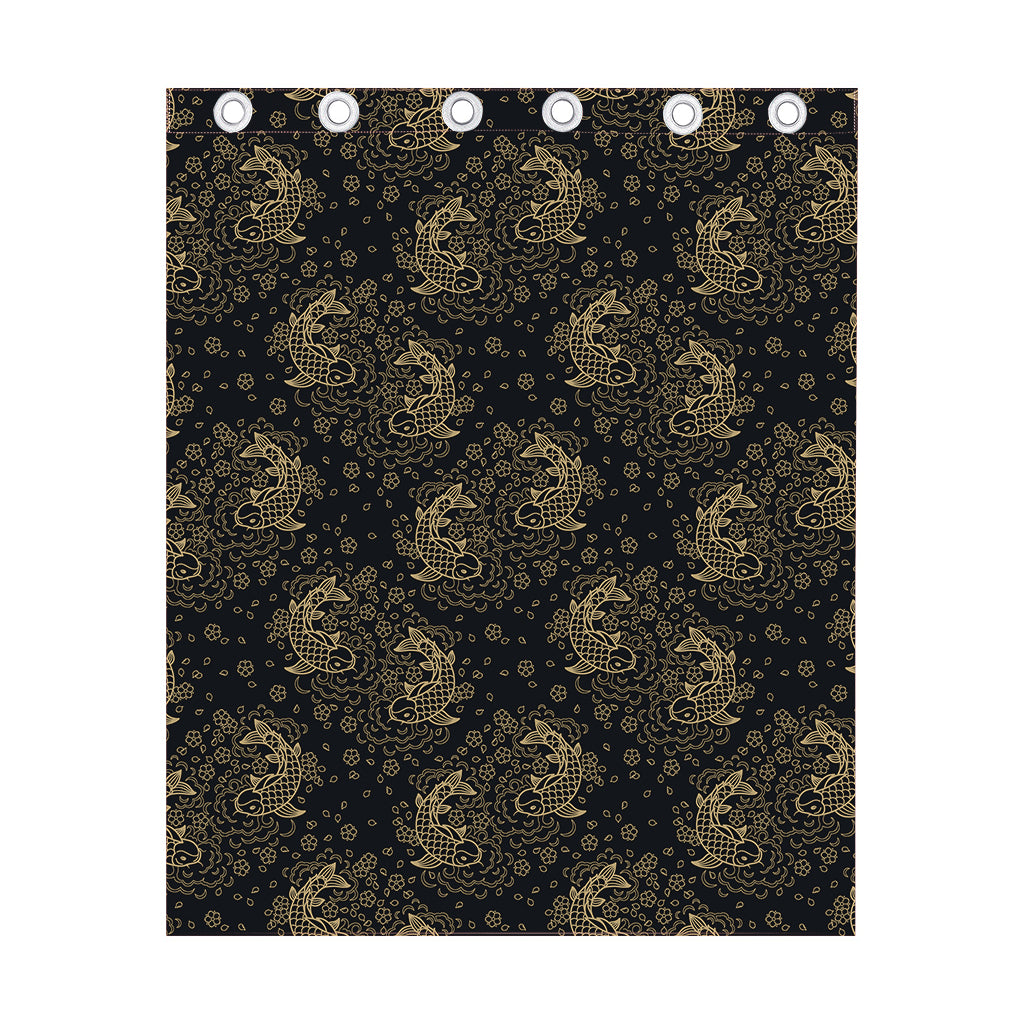 Chinese Koi Carp Pattern Print Curtain