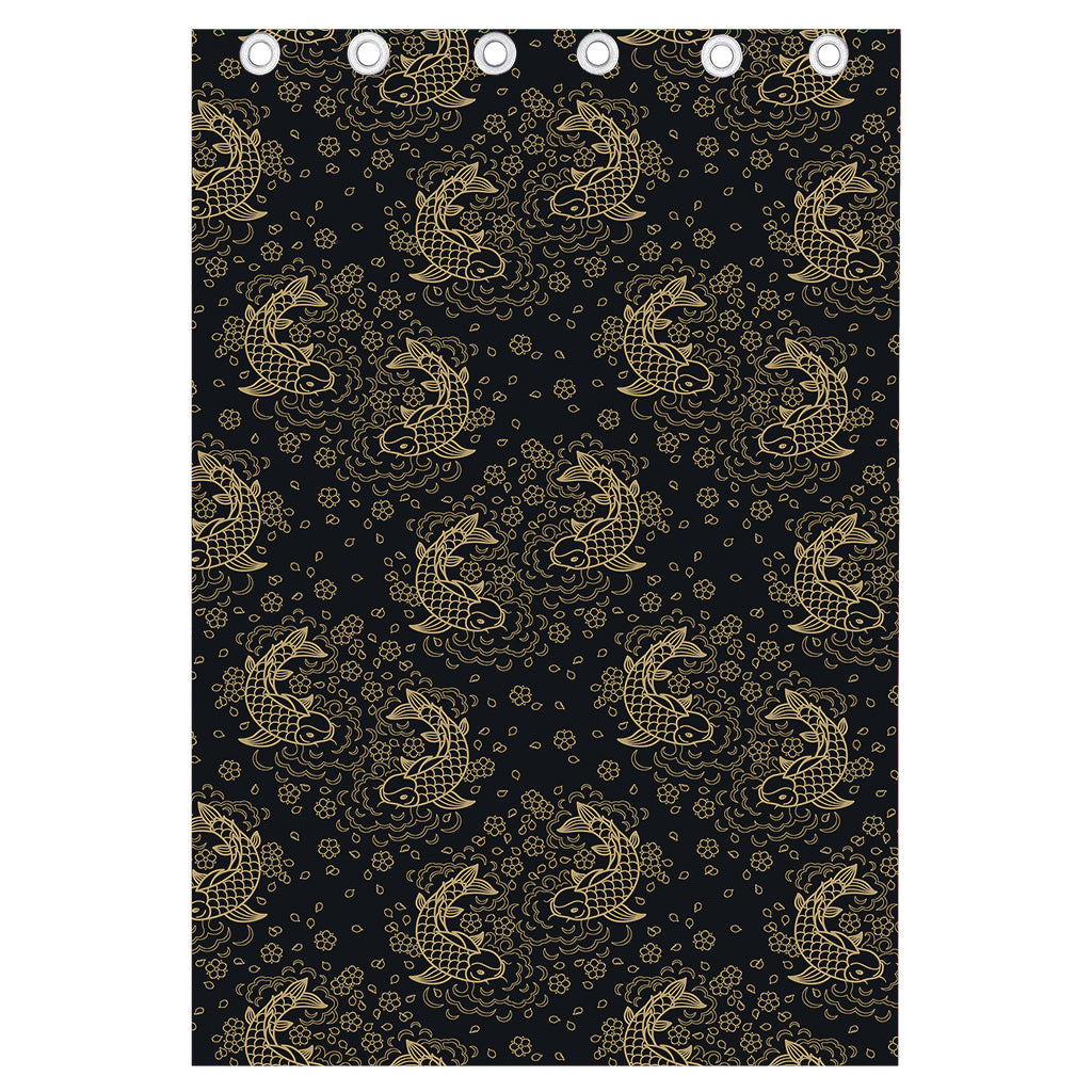 Chinese Koi Carp Pattern Print Curtain