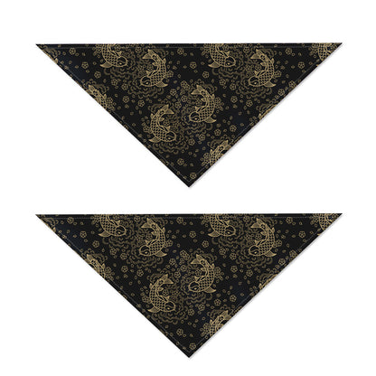 Chinese Koi Carp Pattern Print Dog Bandana