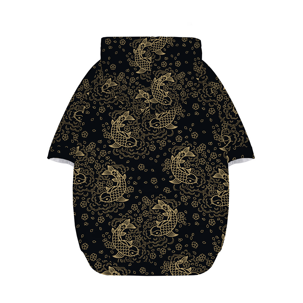 Chinese Koi Carp Pattern Print Dog Zip Up Hoodie