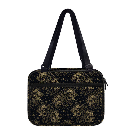 Chinese Koi Carp Pattern Print Double Strap Bible Bag