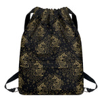 Chinese Koi Carp Pattern Print Drawstring Backpack