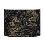 Chinese Koi Carp Pattern Print Drum Lamp Shade