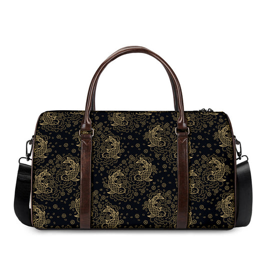 Chinese Koi Carp Pattern Print Duffle Bag