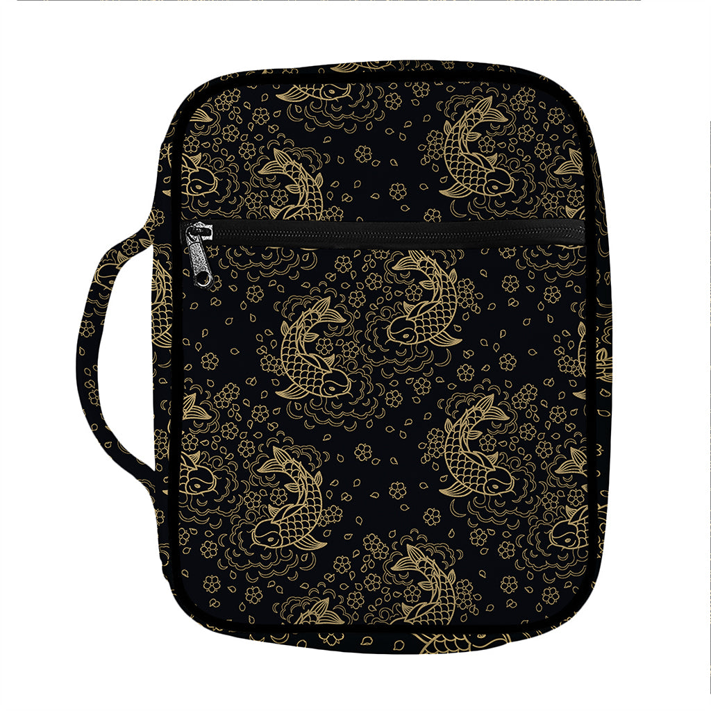 Chinese Koi Carp Pattern Print Front Pocket Bible Bag