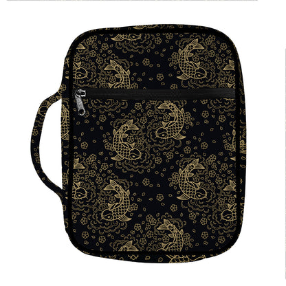 Chinese Koi Carp Pattern Print Front Pocket Bible Bag