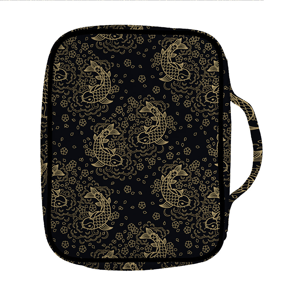 Chinese Koi Carp Pattern Print Front Pocket Bible Bag