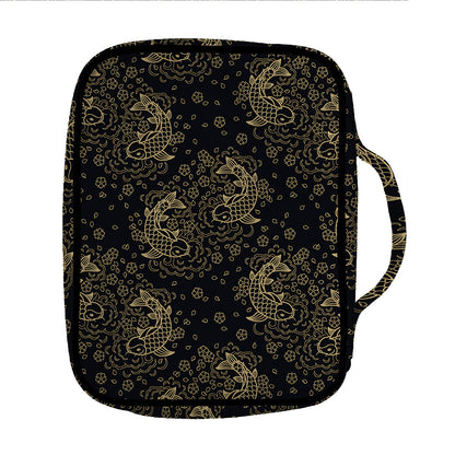 Chinese Koi Carp Pattern Print Front Pocket Bible Bag
