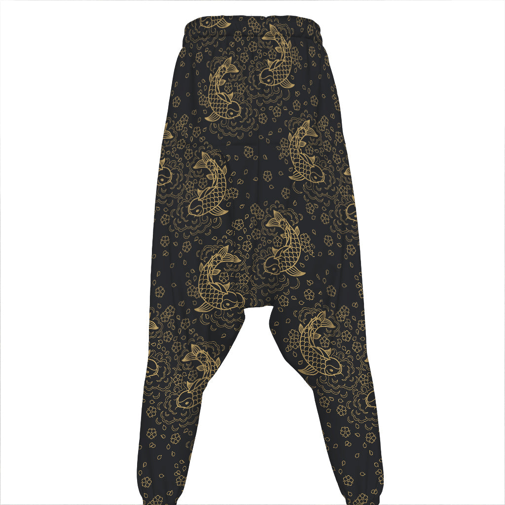 Chinese Koi Carp Pattern Print Hammer Pants