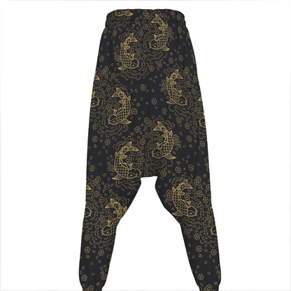 Chinese Koi Carp Pattern Print Hammer Pants